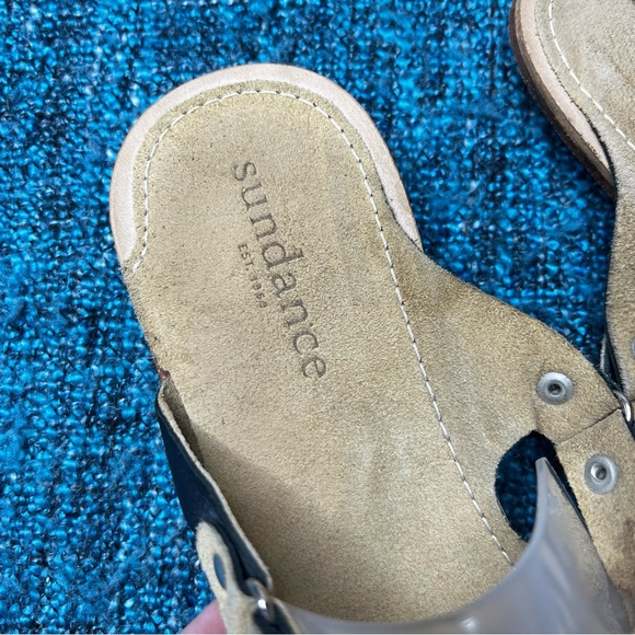 Sundance Black Leather Strappy Slide Sandals - Picture 2 of 6